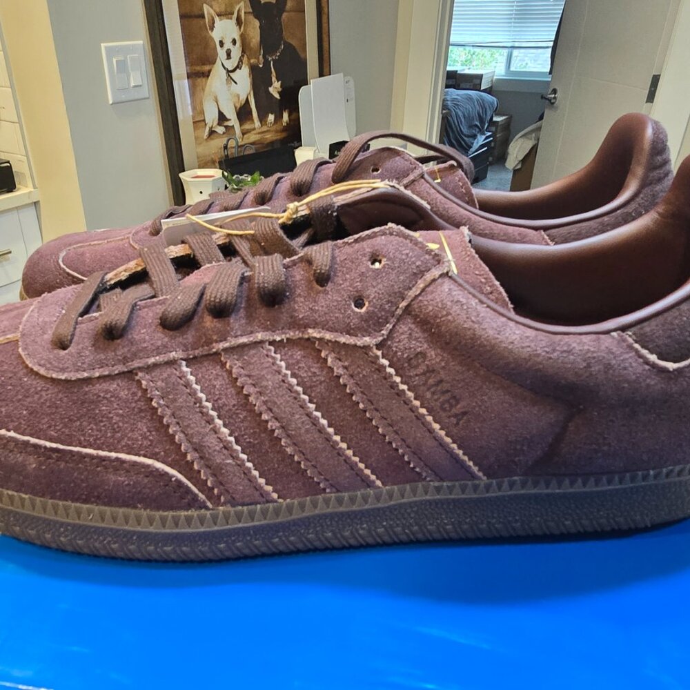 Adidas Originals Mens Samba OG Shadow Brown Chalky Brown Size 12 [JI3211] NEW - Picture 6 of 10
